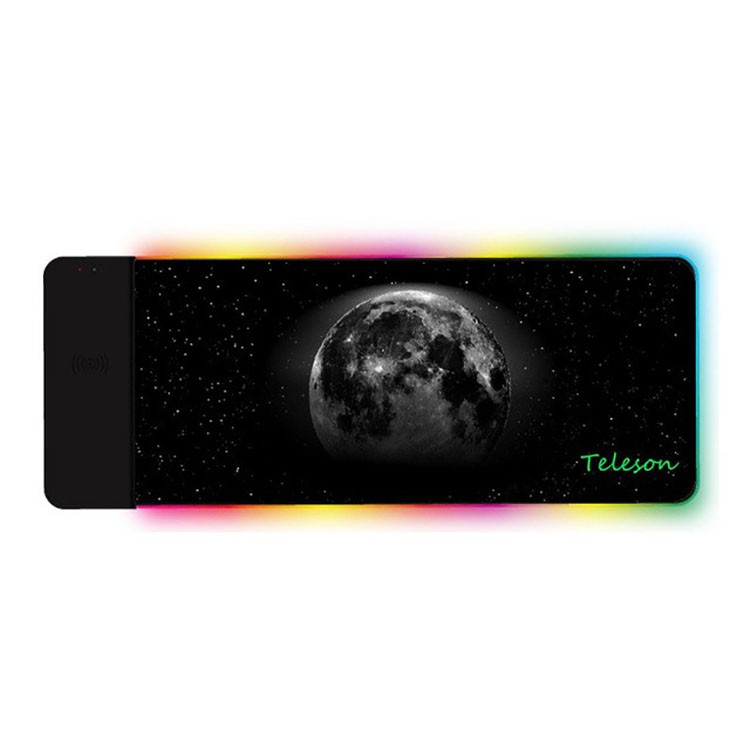 彩印發光無線充鼠標墊