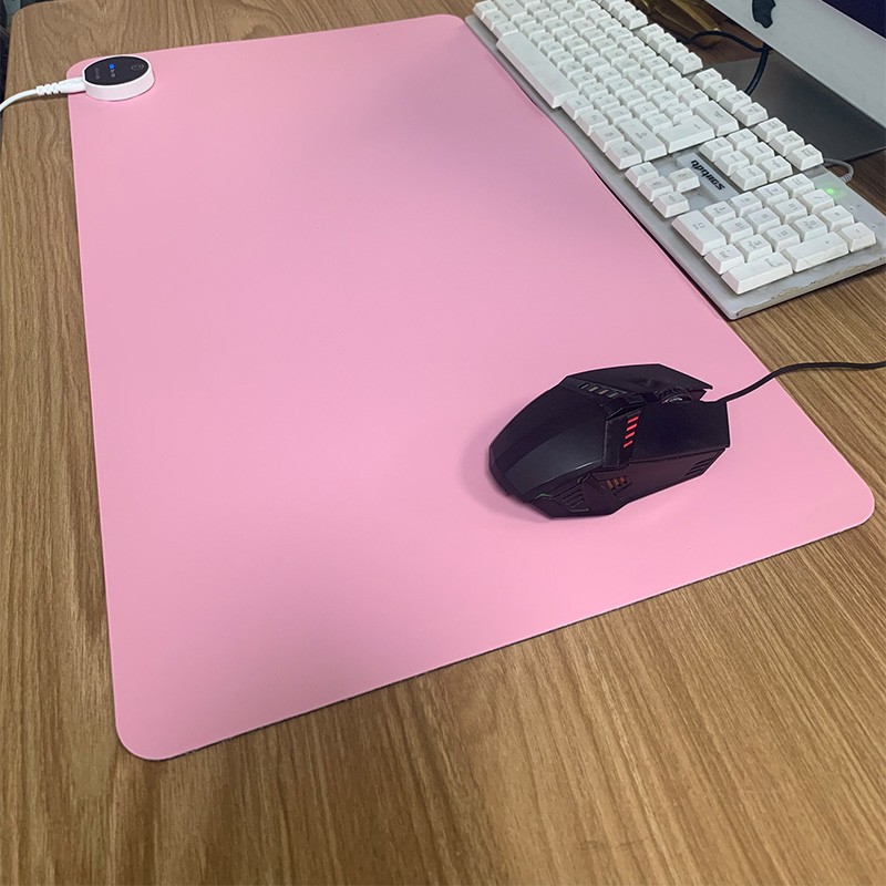 源頭工廠定制皮革橡膠防滑加熱鼠標(biāo)墊發(fā)熱桌墊批發(fā)超大恒溫電競(jìng)鼠標(biāo)墊